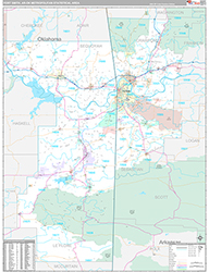 Fort Smith Metro Area Wall Map Premium Style 2026